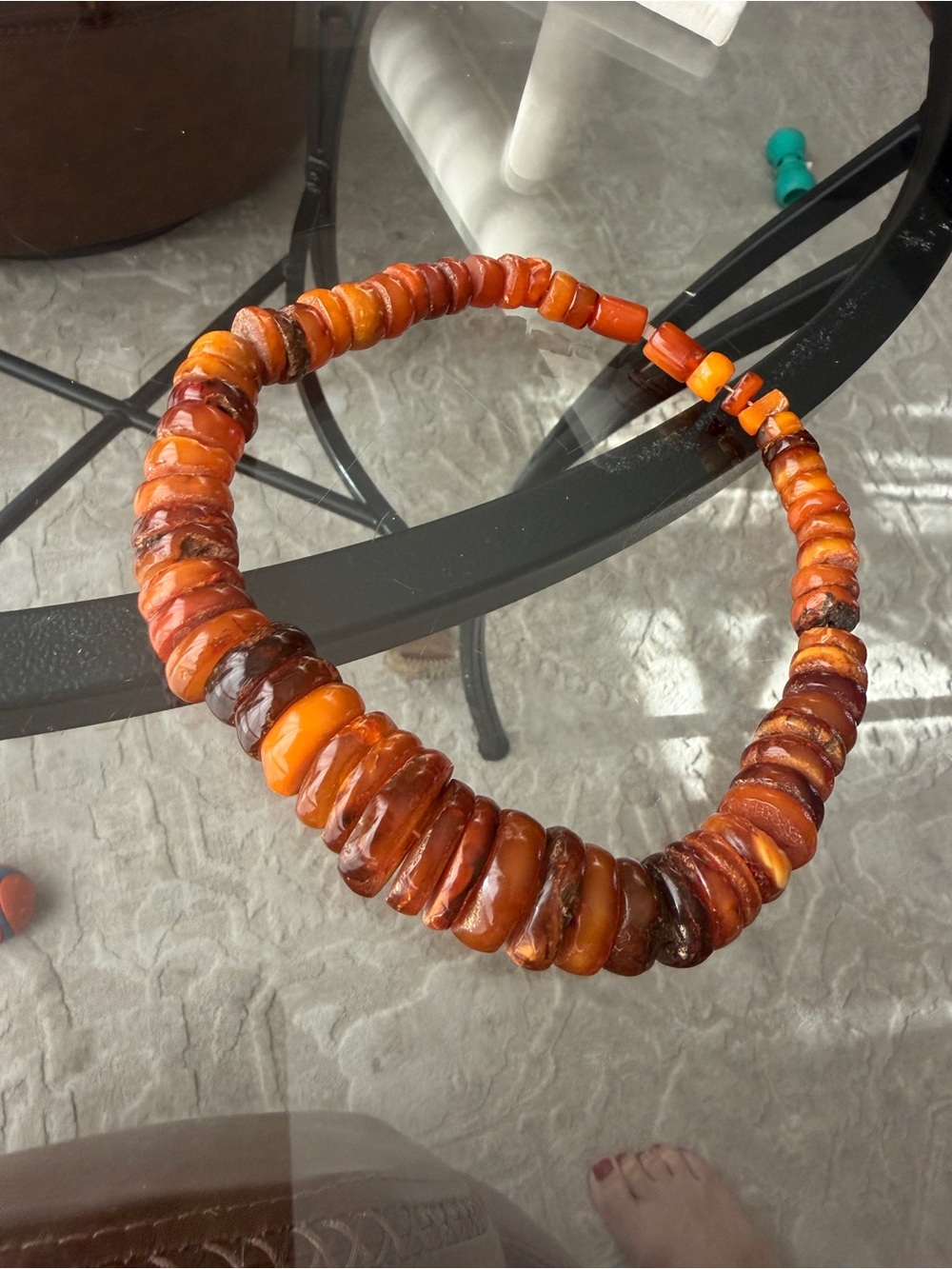 Vintage Soviet USSR Amber Necklace 70g, 60+ Years Old, Large Amber Beads - Picture 10 of 10